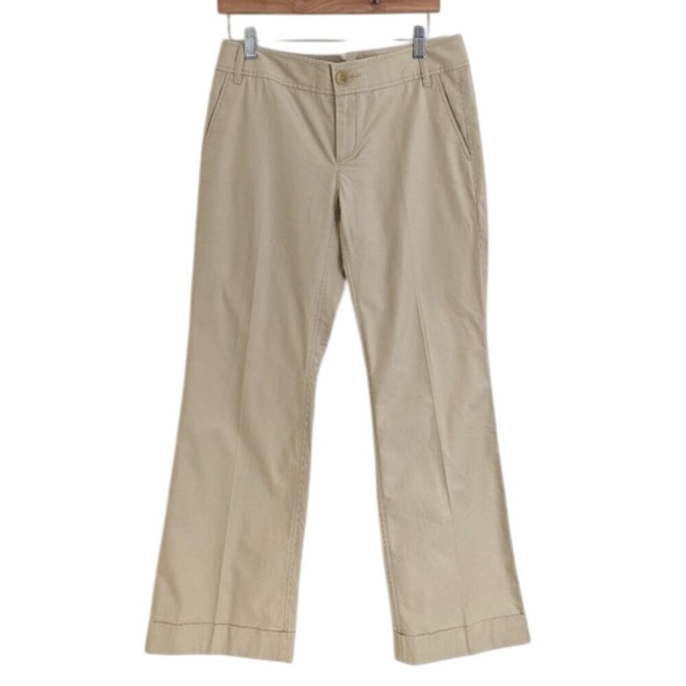 Banana Republic Martin Wide Leg Pants Cotton Stretch Tan Size 6S